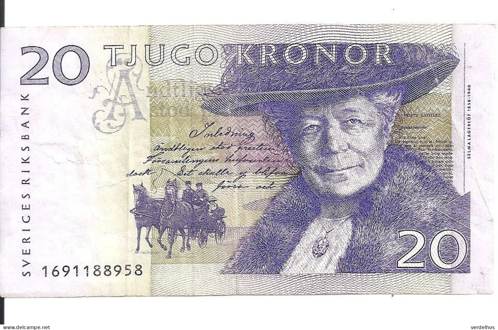 SUEDE 20 KRONOR 1997-2001 VF P 63 A - Sweden