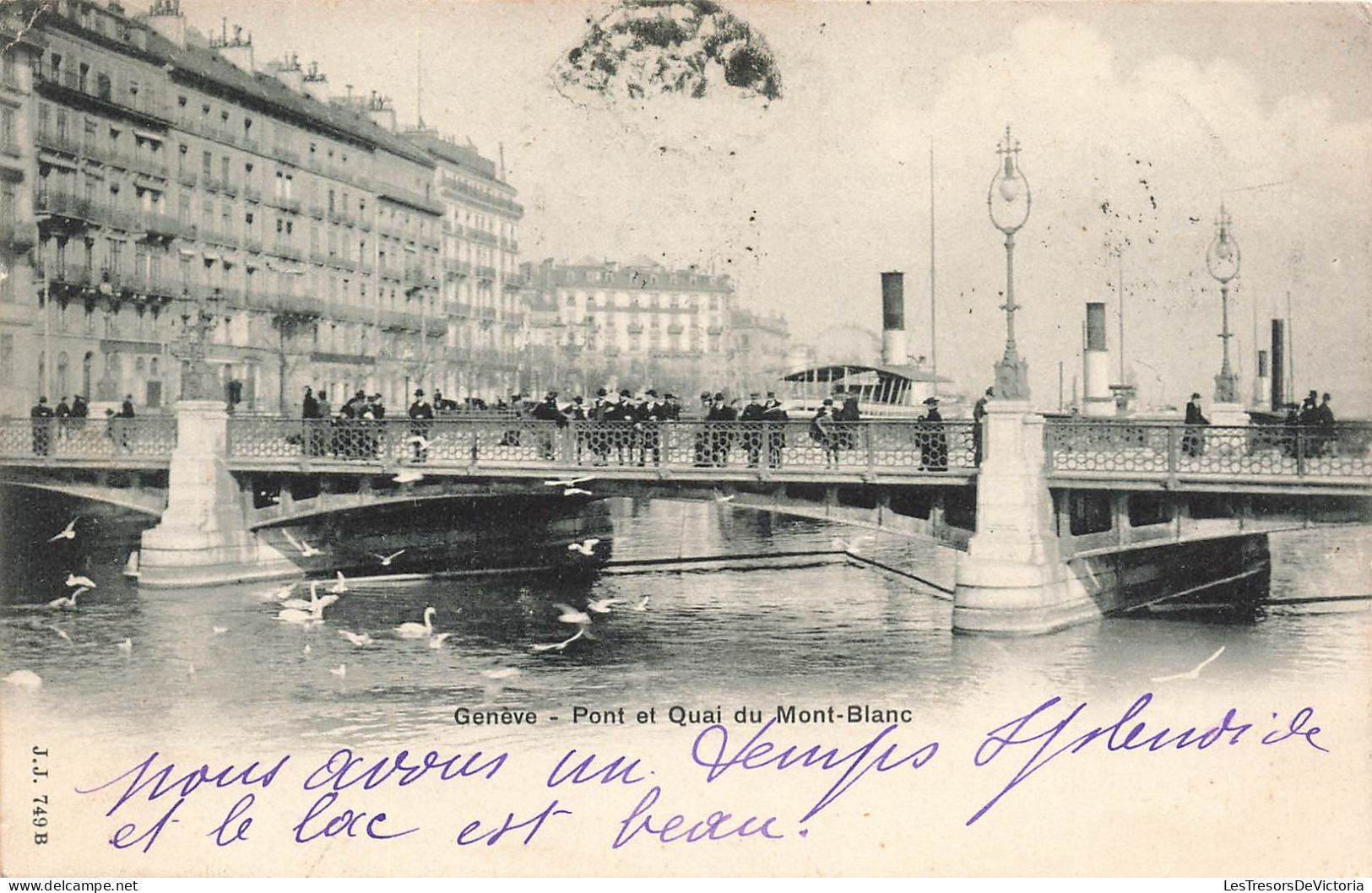 SUISSE - Genève - Pont Et Quai Du Mont Blanc - Animé - Carte Postale Ancienne - Genève