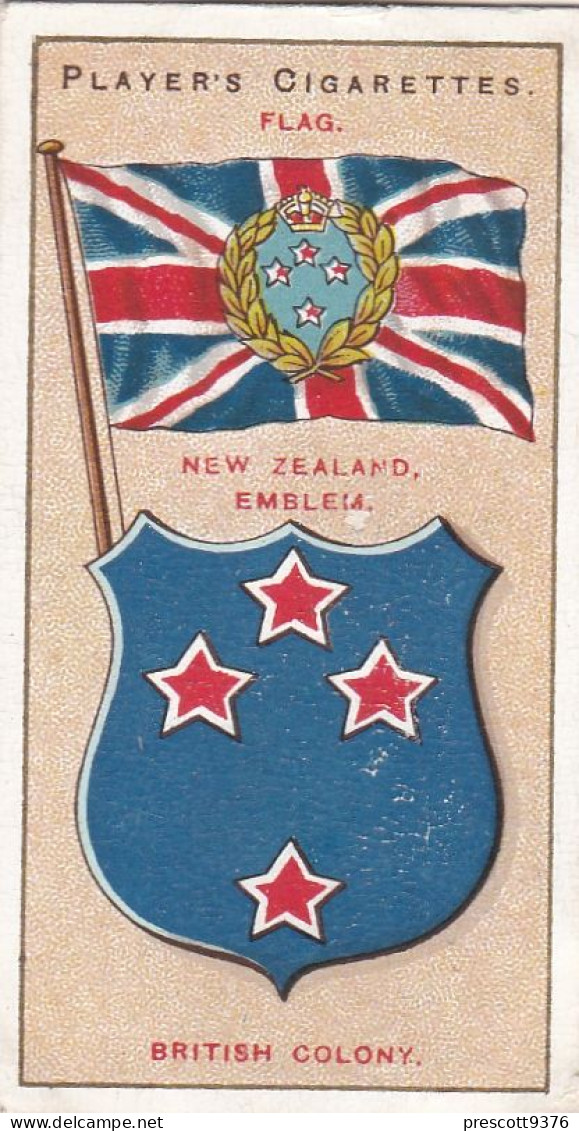 27 New Zealand -  - Countries Arms & Flags 1905 - Players Cigarette Card - Original - Vexillology - Antique-VG - Player's