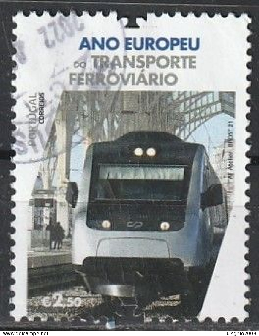 Portugal, 2021 - Ano Europeu Transporte Ferroviário, €2,50 -|- Mundifil - 5421 - Oblitérés