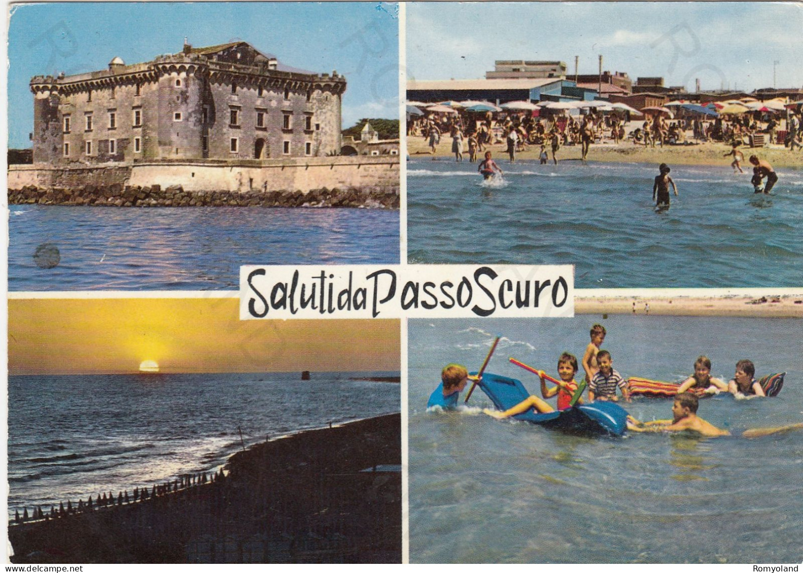 CARTOLINA  PASSOSCURO,FIUMOCINO,ROMA,LAZIO-SALUTI DA PASSOSCURO-MARE,SOLE,SPIAGGIA,VACANZA,BARCHE A VELA,VIAGGIATA 1967 - Fiumicino