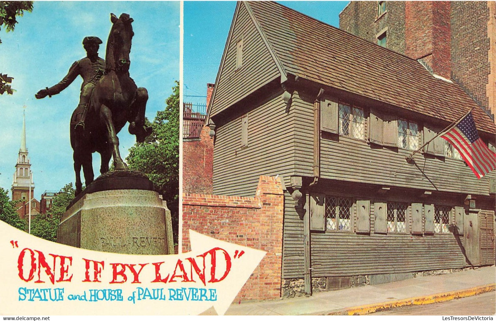 ETATS-UNIS - Boston - Paul Revere Statue And Home - Colorisé - Carte Postale - Boston