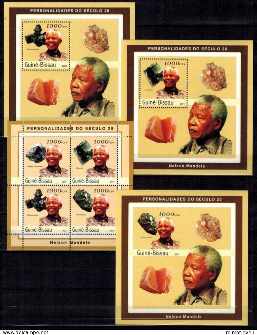 MMN-BK28-274  MVP MINT ¤ GUINEE BISSAU 2001 KOMPL. SET ¤ MANDELA - MINERALEN - LES MINERAUX - ARCHEOLOGIE - MIJNBOUW - Minerals