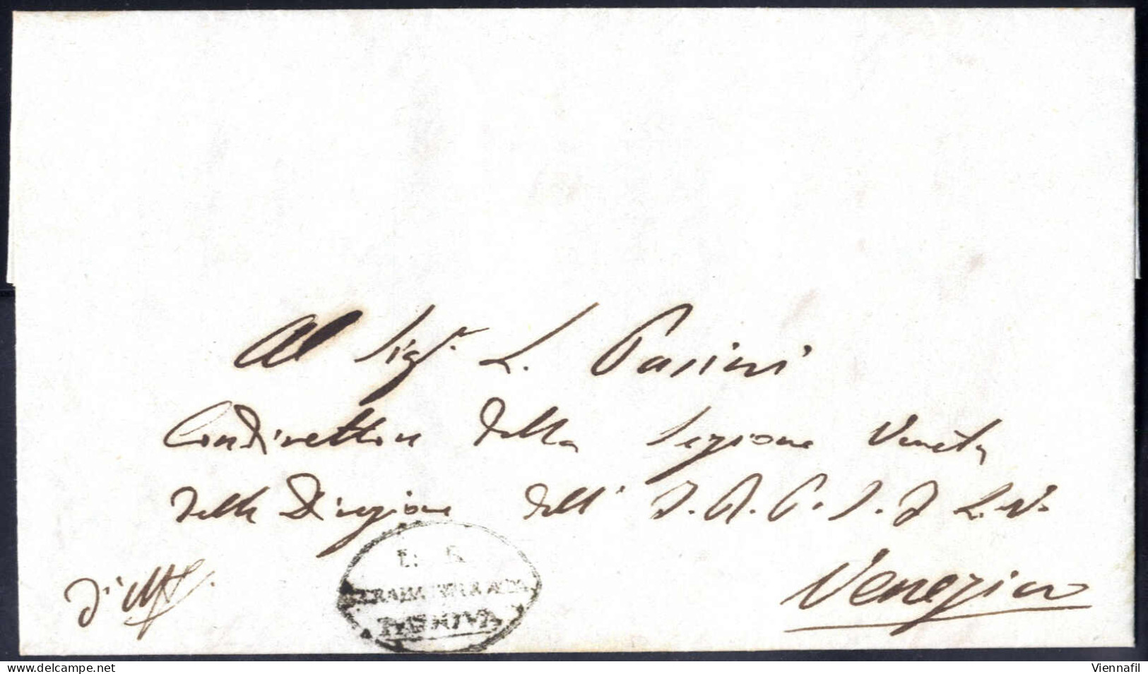 Cover 1843, Lettera Da Padova Il 6.7 Per Venezia Con Annullo Di Servizio "I: R: STRADA FERRATA " - Lombardy-Venetia