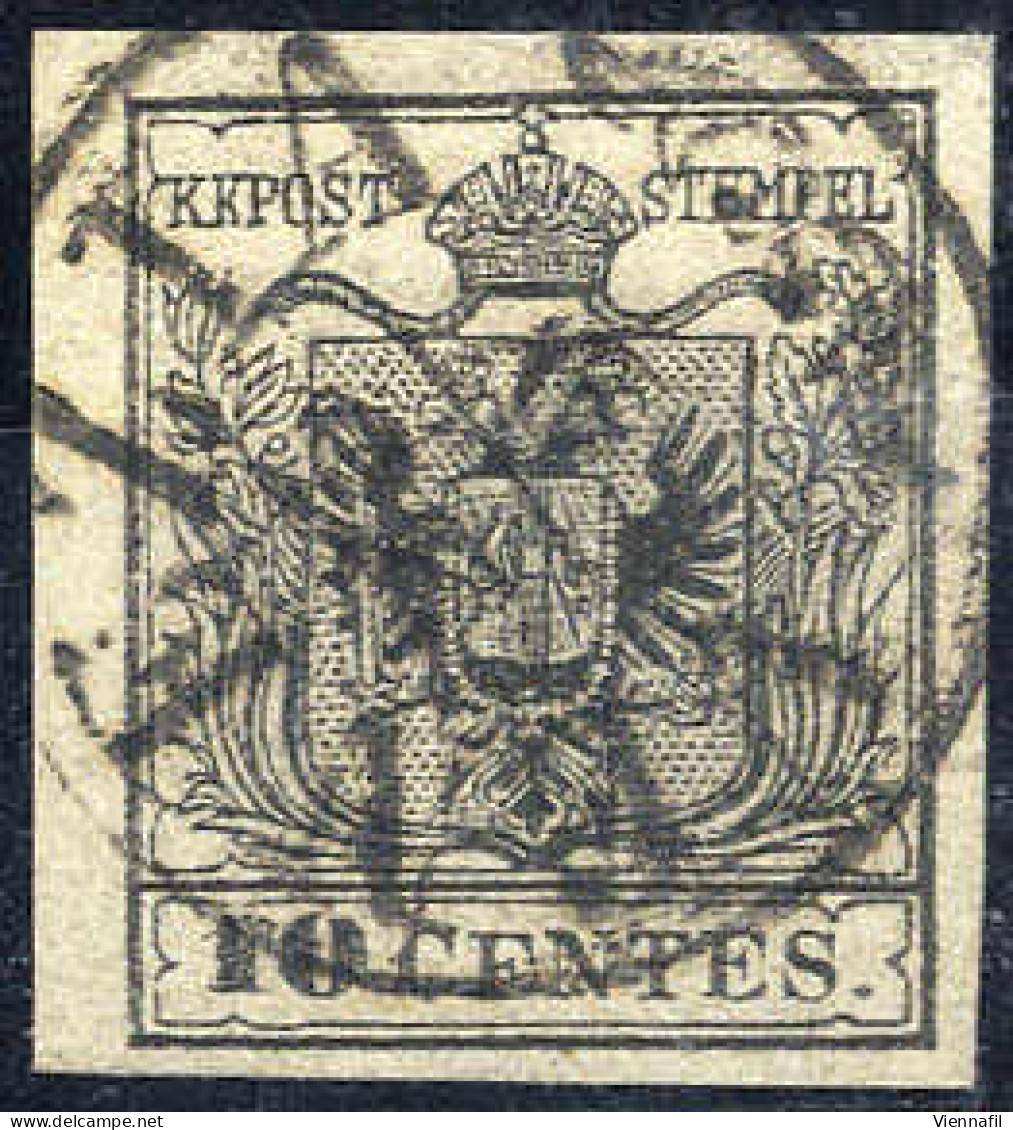 O 1854, 10 Cent. Nero, Carta A Macchina (Sass. 19) - Lombardy-Venetia