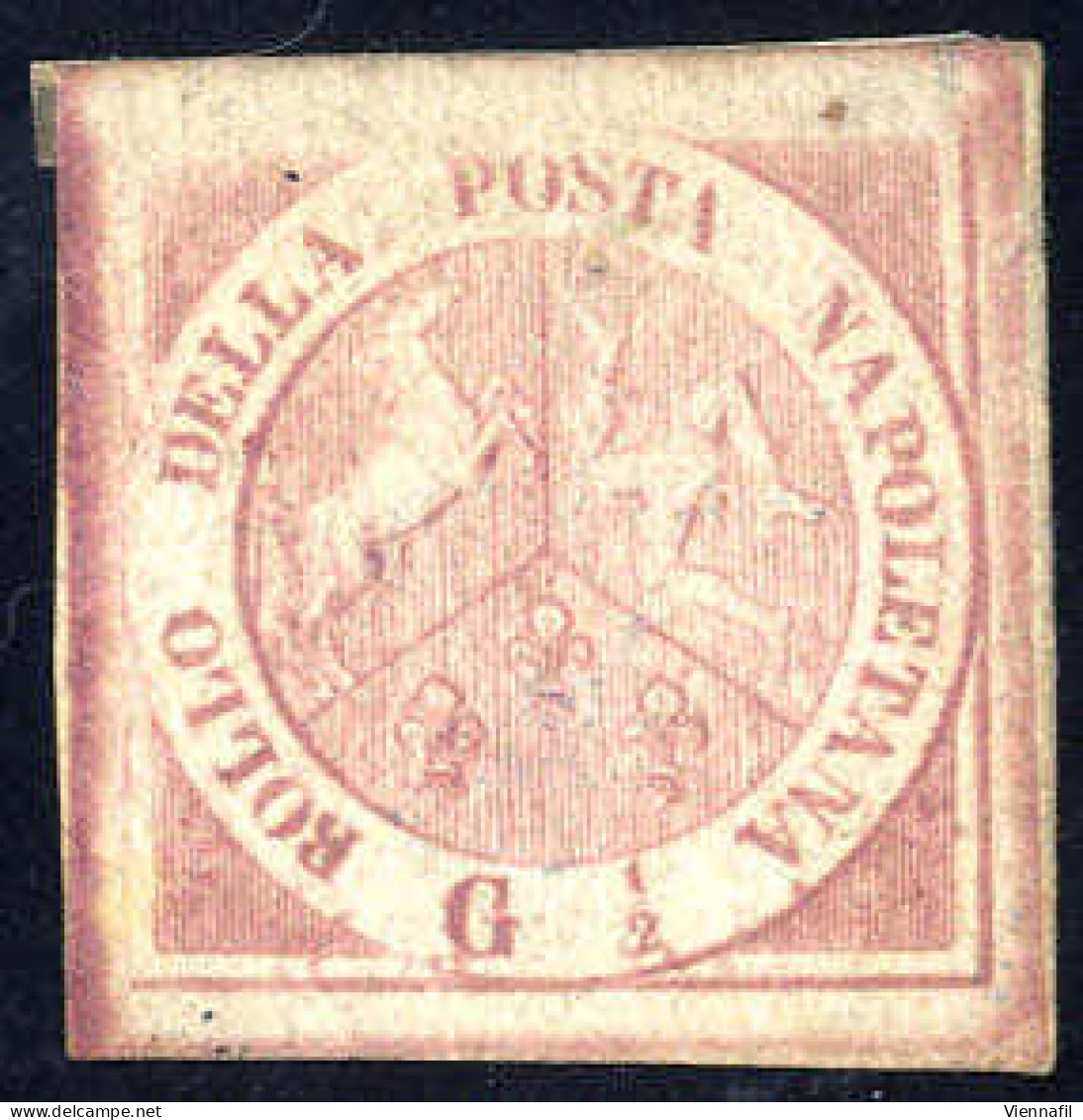 (*) 1858, ½ Gr. Rosa Chiaro, Senza Gomma!, Firm. Cardillo (S. 1 / 1500,-) - Naples