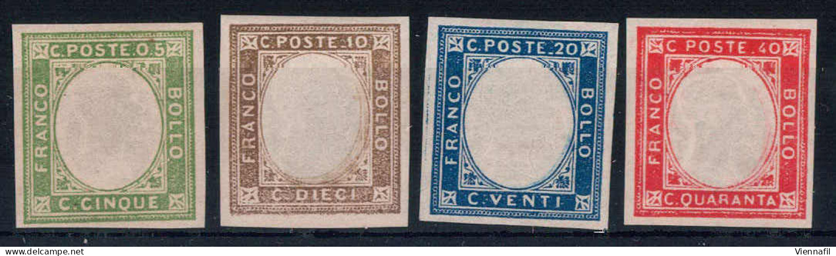 * 1861, Provincie Napoletane, 5 Cent. - 40 Cent., Quattro Valori (Sass. 1-4 / 170,-) - Naples