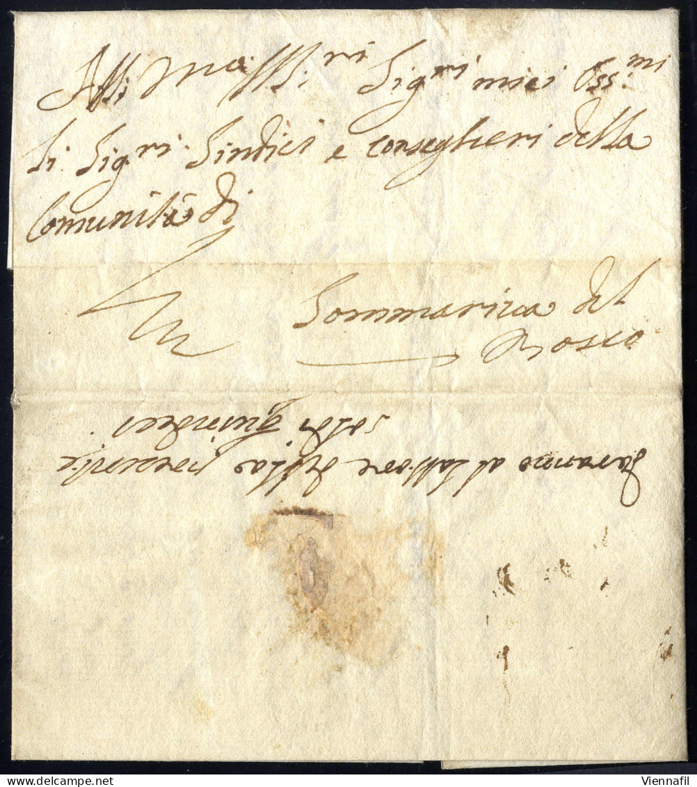 Cover 1705, Lettera Del 29.1.1705 Da Bra A Sommariva Bosco Con Al Verso Manoscritto "daranno Al Latore Della Presente So - Sardinien