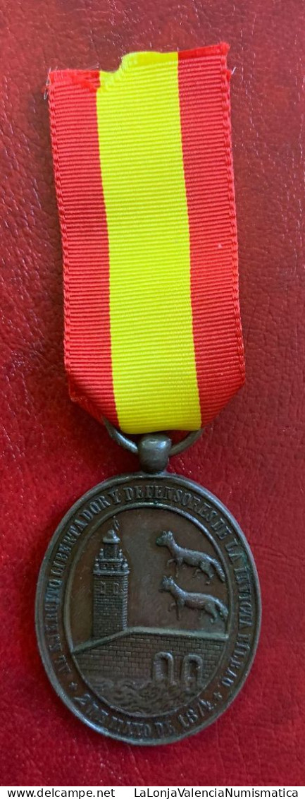 España Medalla Alfonso XIII Al Ejercito Libertador De La Invicta Bilbao 1874 PG 747 - Andere & Zonder Classificatie