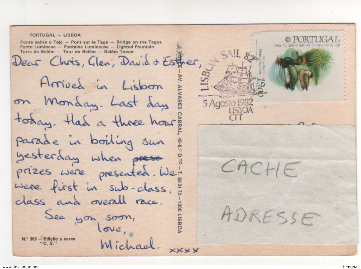 Timbre , Stamp  " Réserve Naturelle : Canards " Sur CP , Carte , Postcard Du 05/08/82 ( Cachet : Lisbon Sail 82 ) - Lettres & Documents