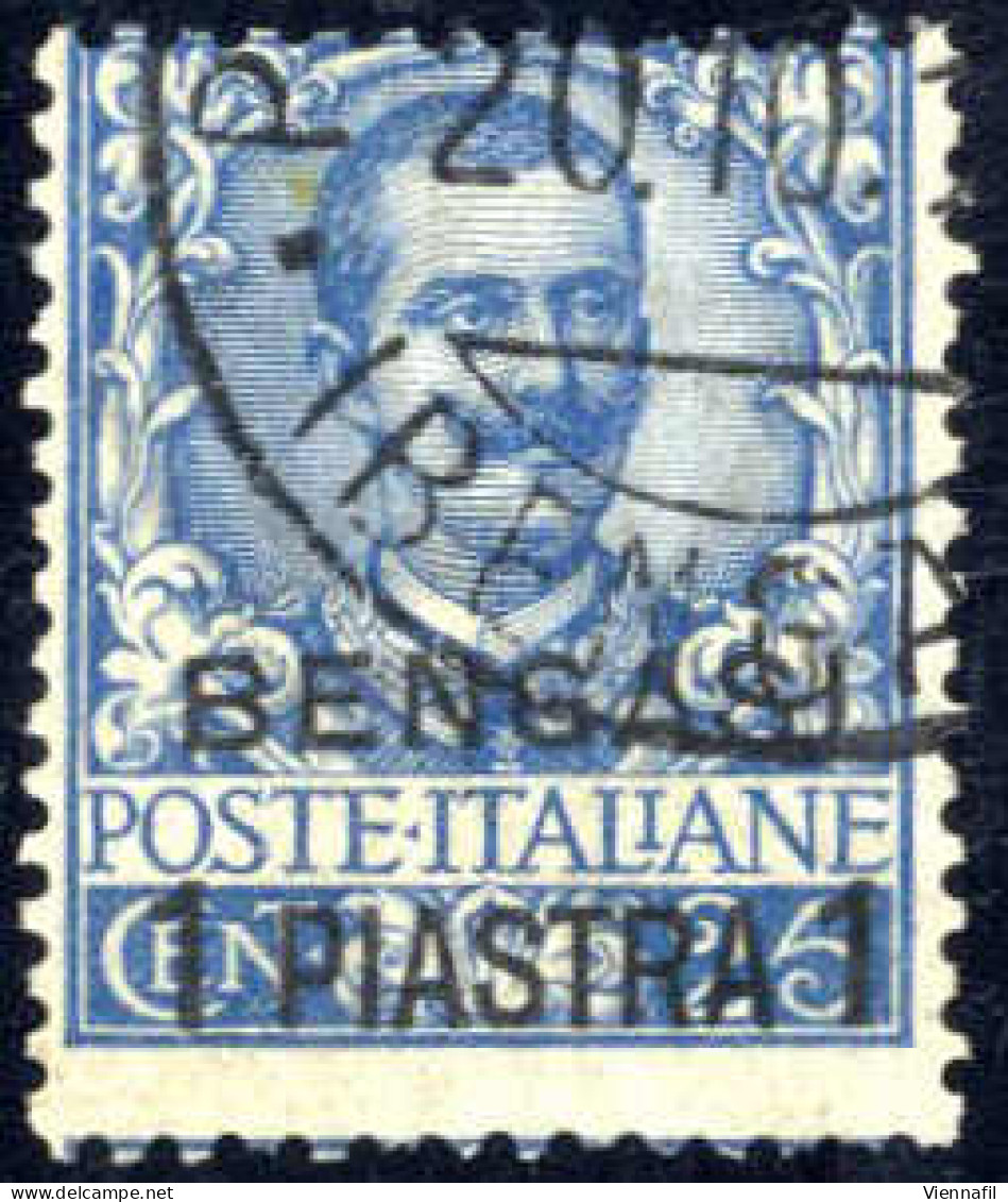 O 1901, 1 Pi Su 25 Cent Azzurro Con Soprastampa "Bengasi", Usato, Sass. 1 / 300.- - Zonder Classificatie