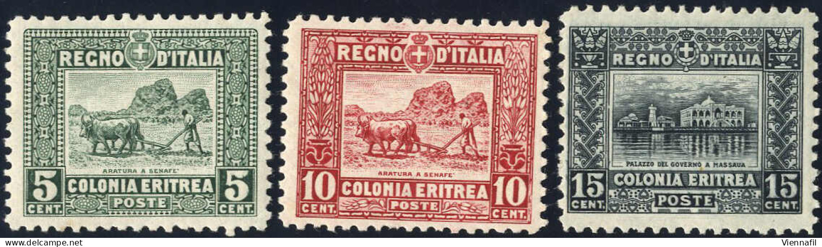** 1910/14, Soggetti Africani, Serie 3 Valori (manca Il 25 C.), Nuovi Con Gomma Integra, Sass. 142-143 - Eritrea