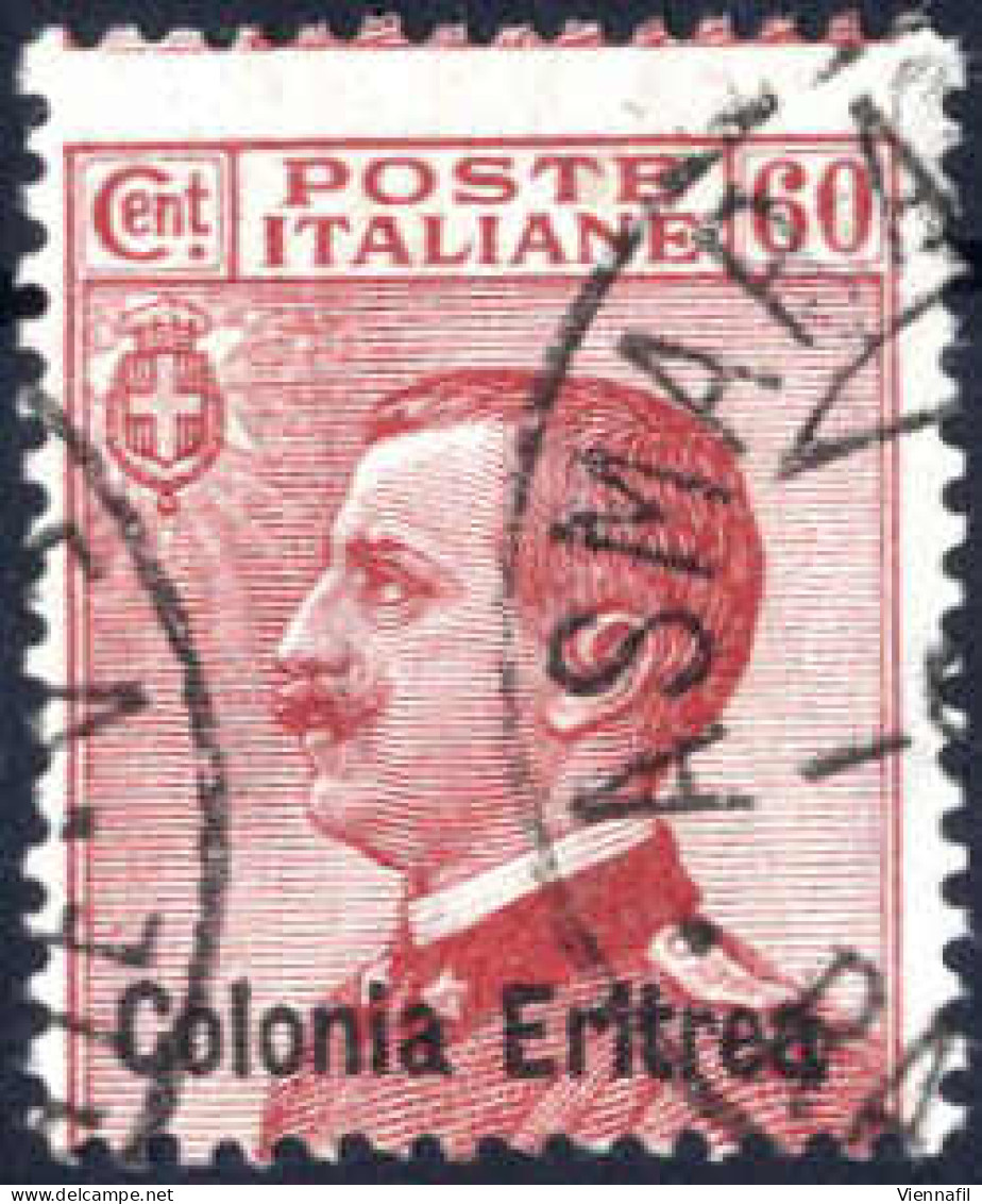 O 1918/20, Soprastampati, 60cent Con Soprastampa "Eritrea", Usato Senza Gomma, Sass. 48 - Eritrea