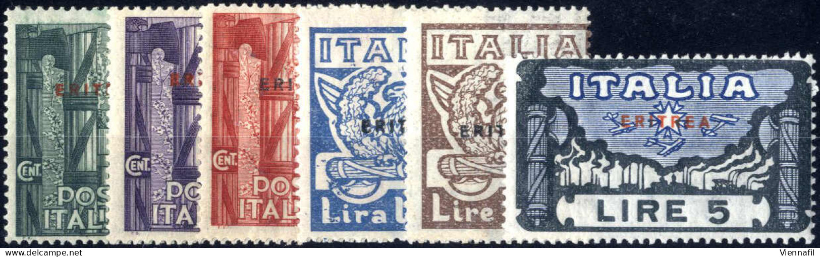 ** 1923, "Marcia Su Roma" Serie Completa Di 6 Valori Soprastampati "Eritrea", Nuovi Gomma Originale Integra, Sass. S.13 - Erythrée