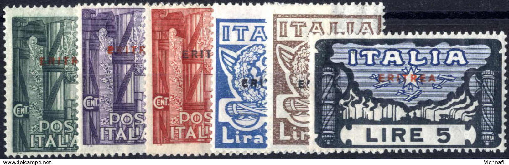 ** 1923, "Marcia Su Roma" Serie Completa Di 6 Valori Soprastampati "Eritrea", Nuovi Gomma Originale Integra, Sass. S.13 - Erythrée