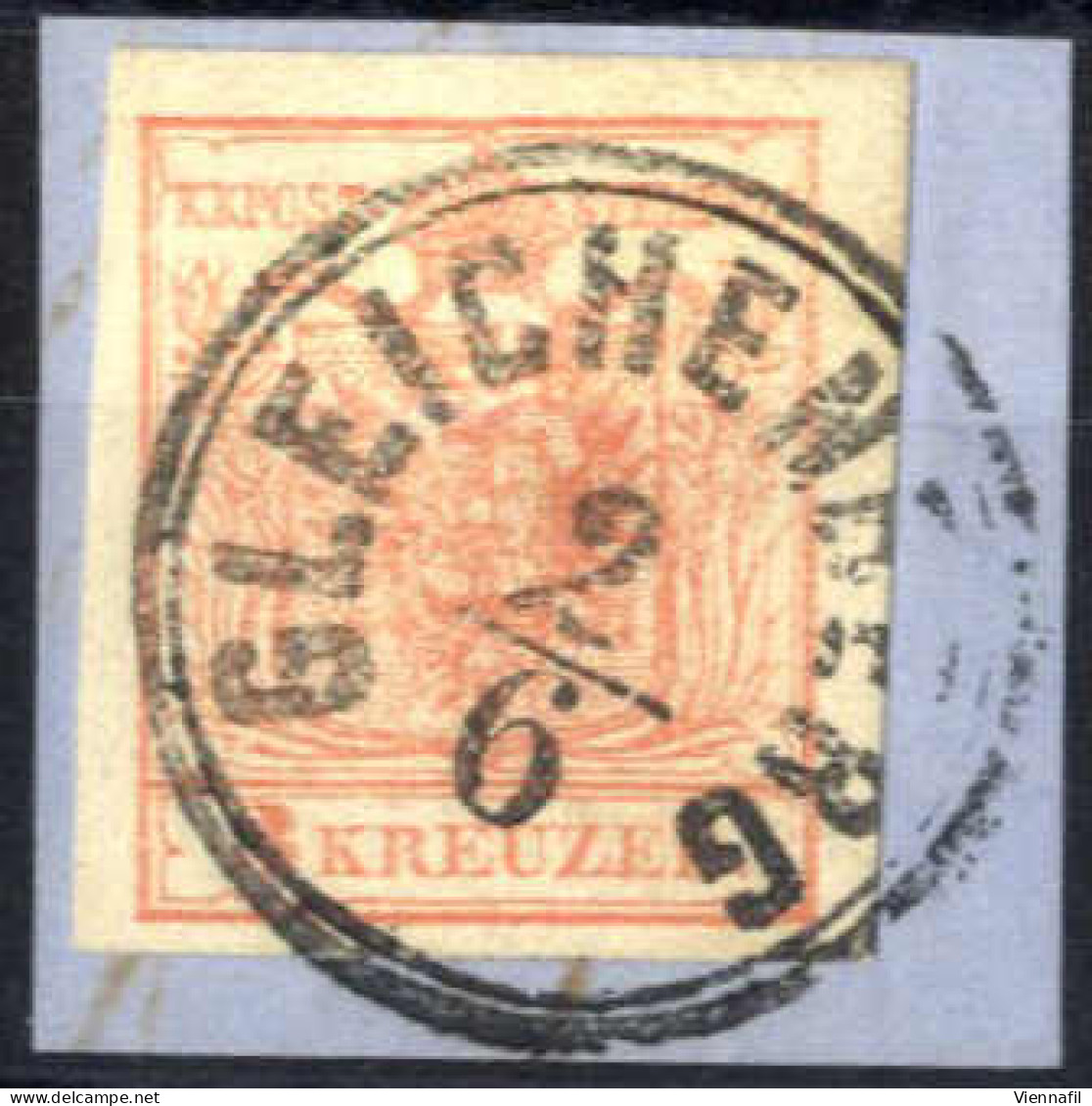 Piece "Gleichenberg", G2S-f Auf Briefstück Mit 3 Kreuzer Rosa, 30 Punkte, ANK 3 - Autres & Non Classés
