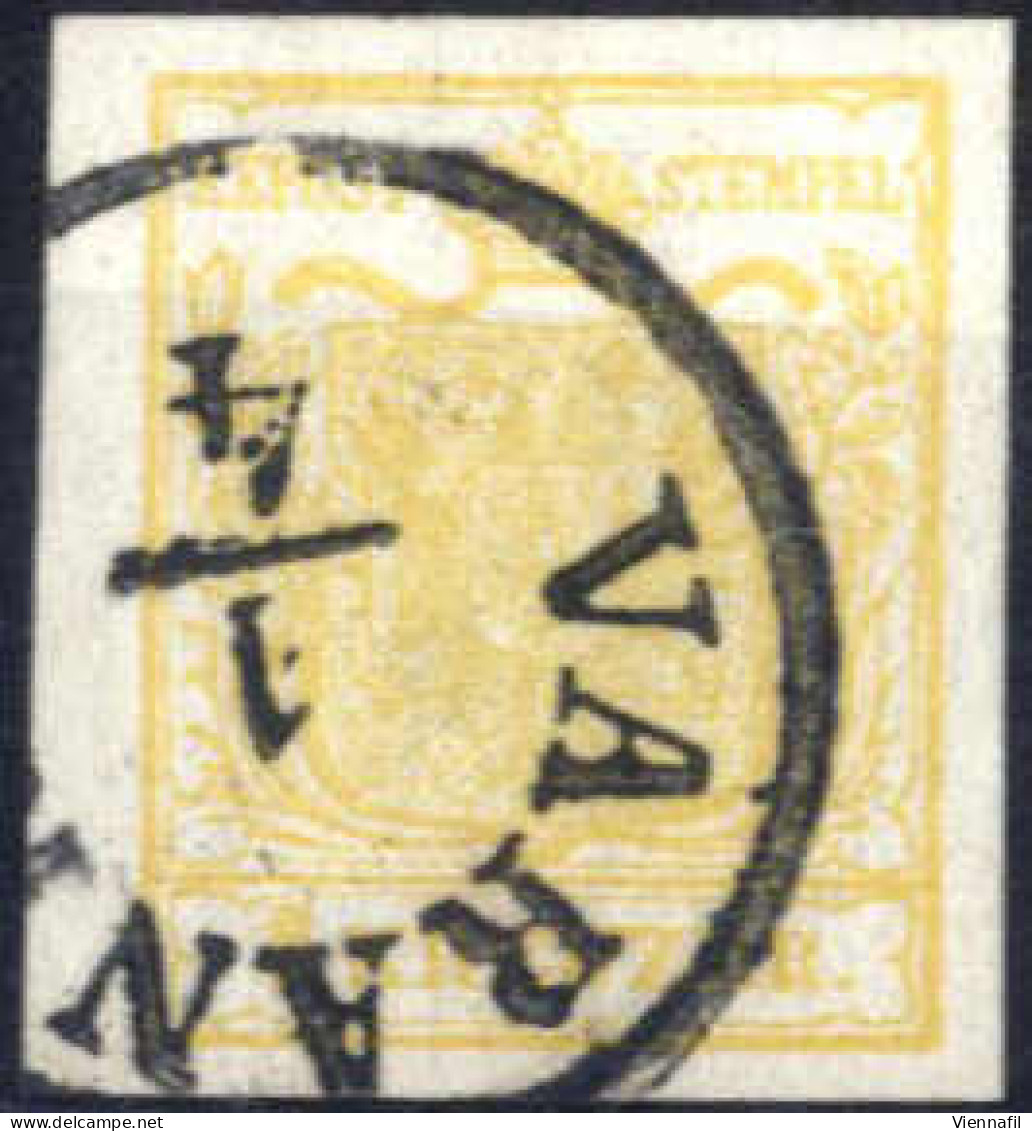 O 1850, 1 Kreuzer Goldgelb In Type Ib / MP, Gestempeltes Prachtstück Aus Varranno, Befund Weissenbichler, ANK 1I MP / Mü - Autres & Non Classés