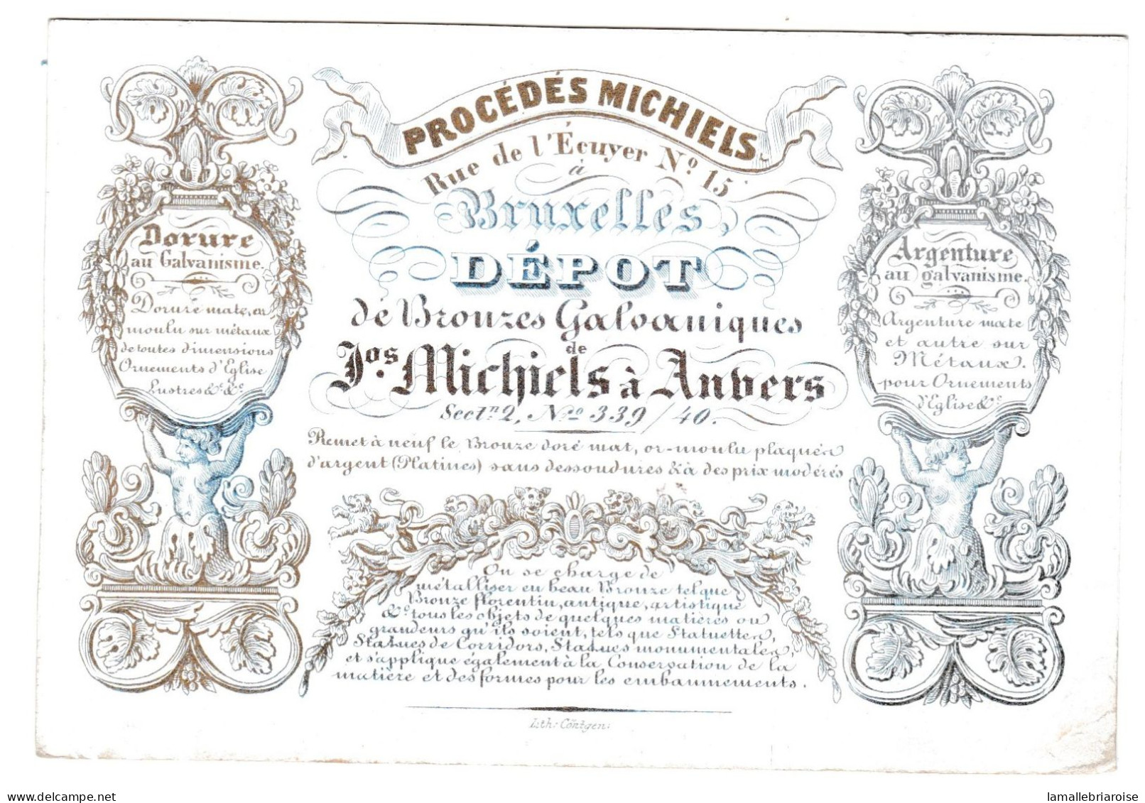 Belgique "Carte Porcelaine"  Porseleinkaart, Procédés Michiels, Bronzes Galvaniques, Bruxelles, Dim:130 X89mm - Cartes Porcelaine