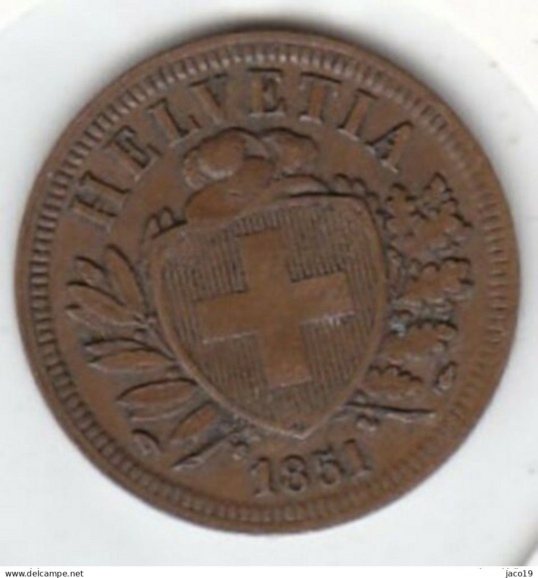 2 Rappen Bronze SUISSE 1851 A - Autres & Non Classés