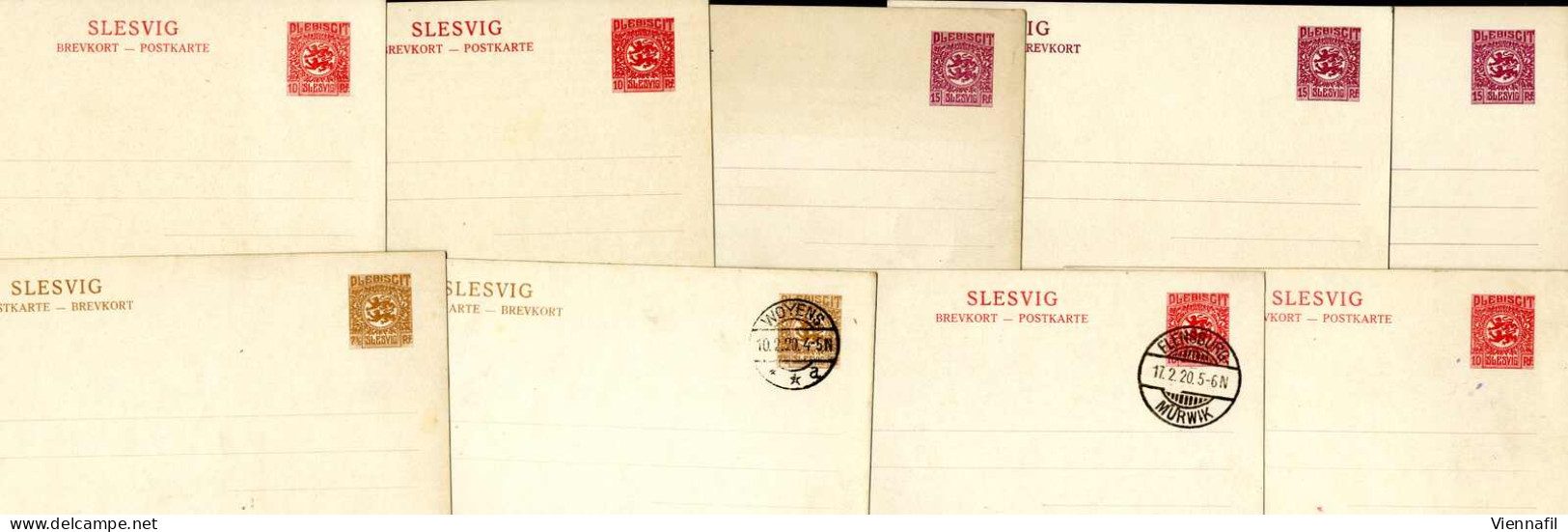 Cover 1920, 9 Karten, 7½ Pf (2 Eine Blanco Gestempelt), 10 Pf (4 Eine Blanco Gestempelt), 15 Pf Ungebraucht, Mi. 1-3 - Schleswig