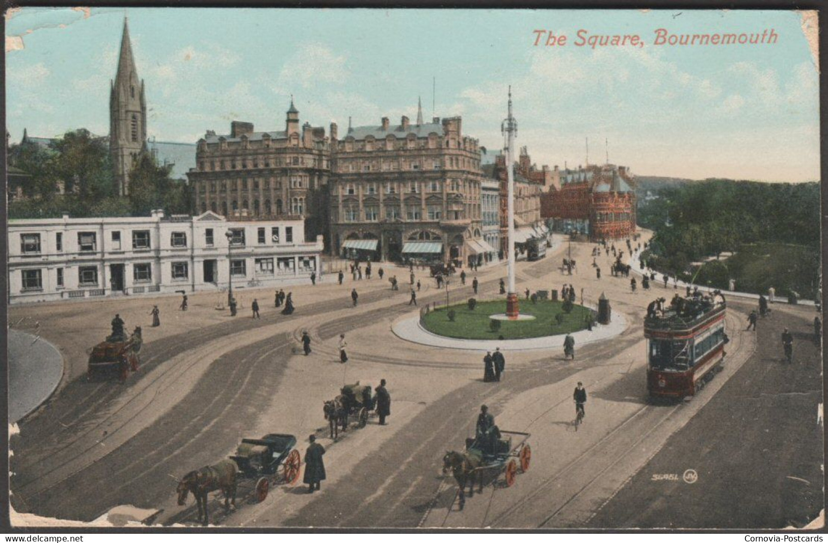 The Square, Bournemouth, Hampshire, 1910 - JH Beale Postcard - Bournemouth (bis 1972)