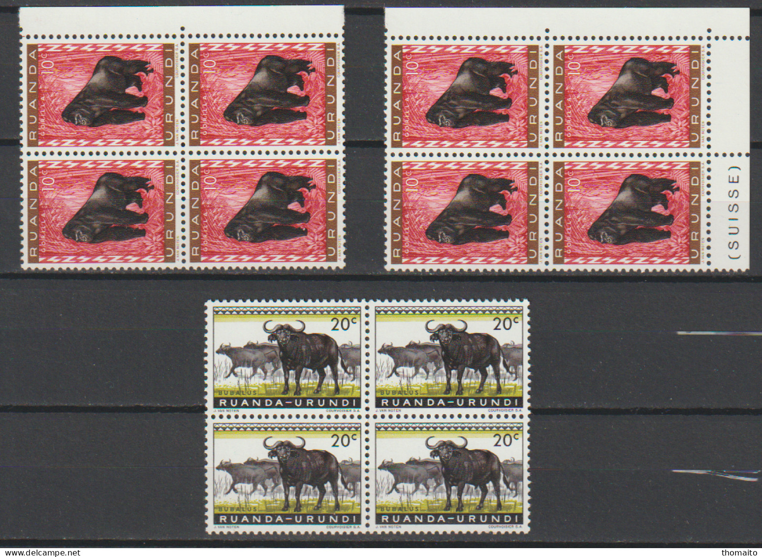 Ruanda Urundi - 1959 - OBP/COB 205 En 206 - Fauna Blok Van/bloc De 4 - NSC/MNH/** - Unused Stamps