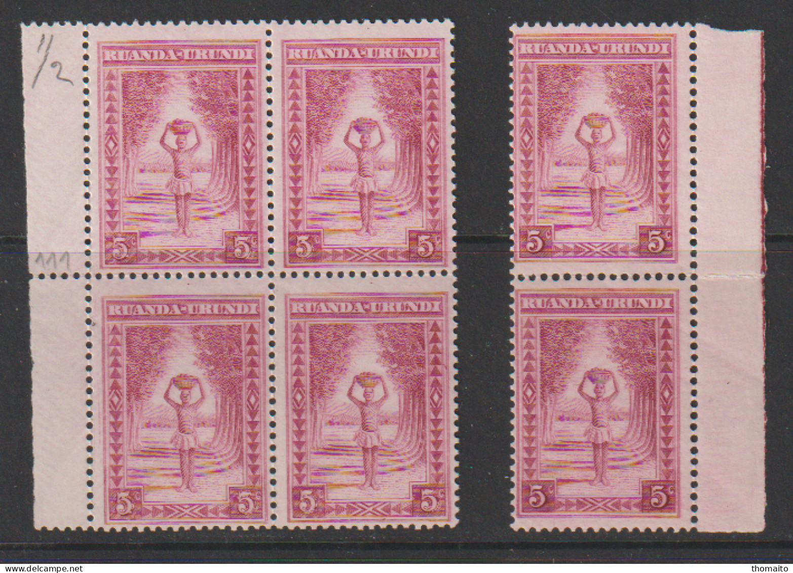 Ruanda Urundi - 1937 - OBP/COB 111 - 6x - NSC/MNH/** - Unused Stamps