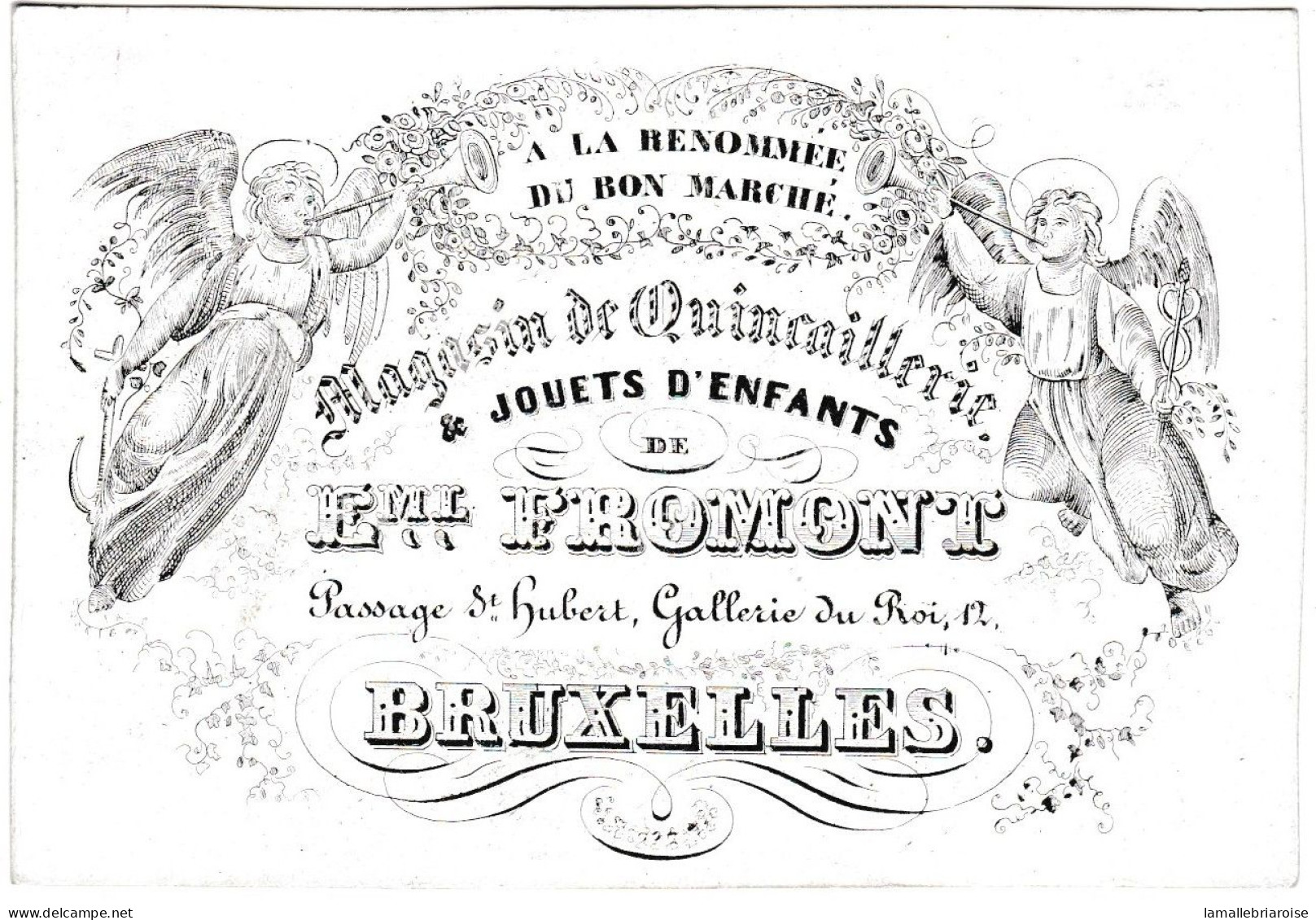 Belgique "Carte Porcelaine"  Porseleinkaart, Eml Fromont, Quincaillerie, Anges, Bruxelles, Dim:108 X73mm - Porcelana