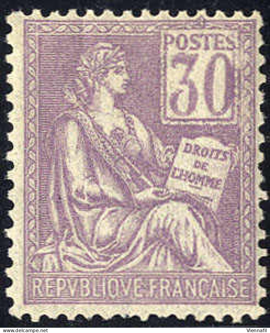 ** 1900/01, Mouchon, 30 Cent. Violetto, 2 Denti Corti In Basso (M. 95I - U. 115 / 315,-) - Other & Unclassified