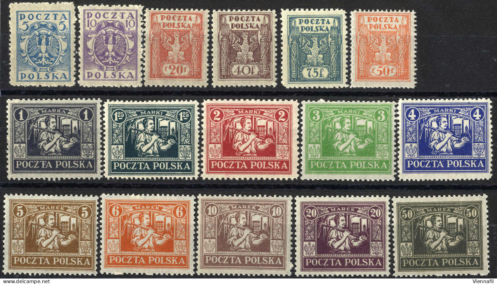 ** 1922, Komplette Serie 16 Werte, Postfrisch, Mi. 1-16 / 180,- - Slesia