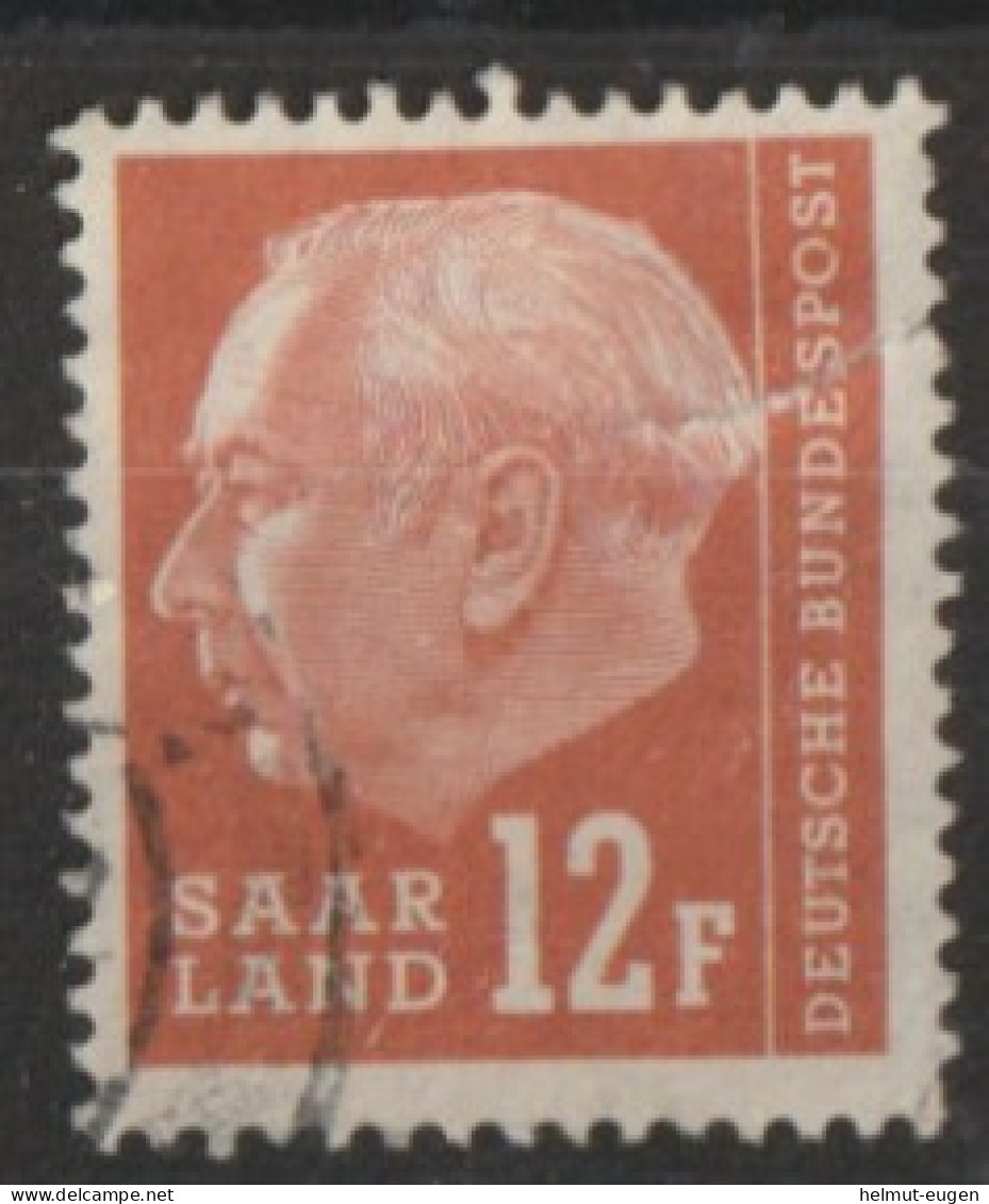 "Deutschland Saargebiet" - MiNr. 387 Deutschland Saargebiet Und Saarland 1957, 1. Jan./25. Mai. Bundespräsident Th. Heuß - Oblitérés