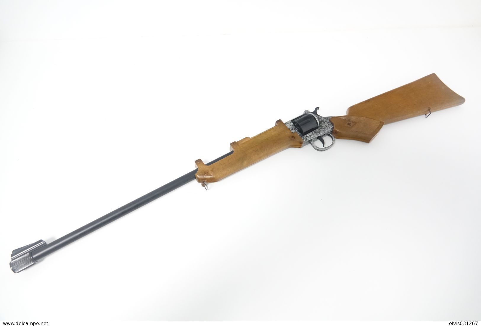 Vintage TOY GUN : MAT.0197 Rifle By Edison Giocattoli - L=77.5cm - 19??s - Keywords : Cap - Cork - Rifle - Dart - Armes Neutralisées