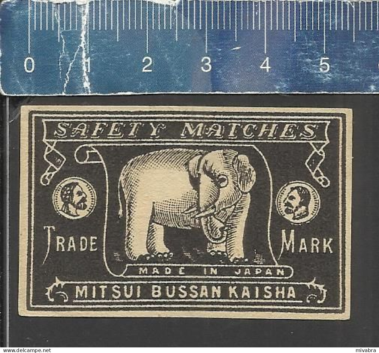 ELEPHANT (ELEFANT OLIFANT JUMBO) - OLD VINTAGE MATCHBOX LABEL MADE JAPAN MITSUI BUSSAN KAISHA - Zündholzschachteletiketten