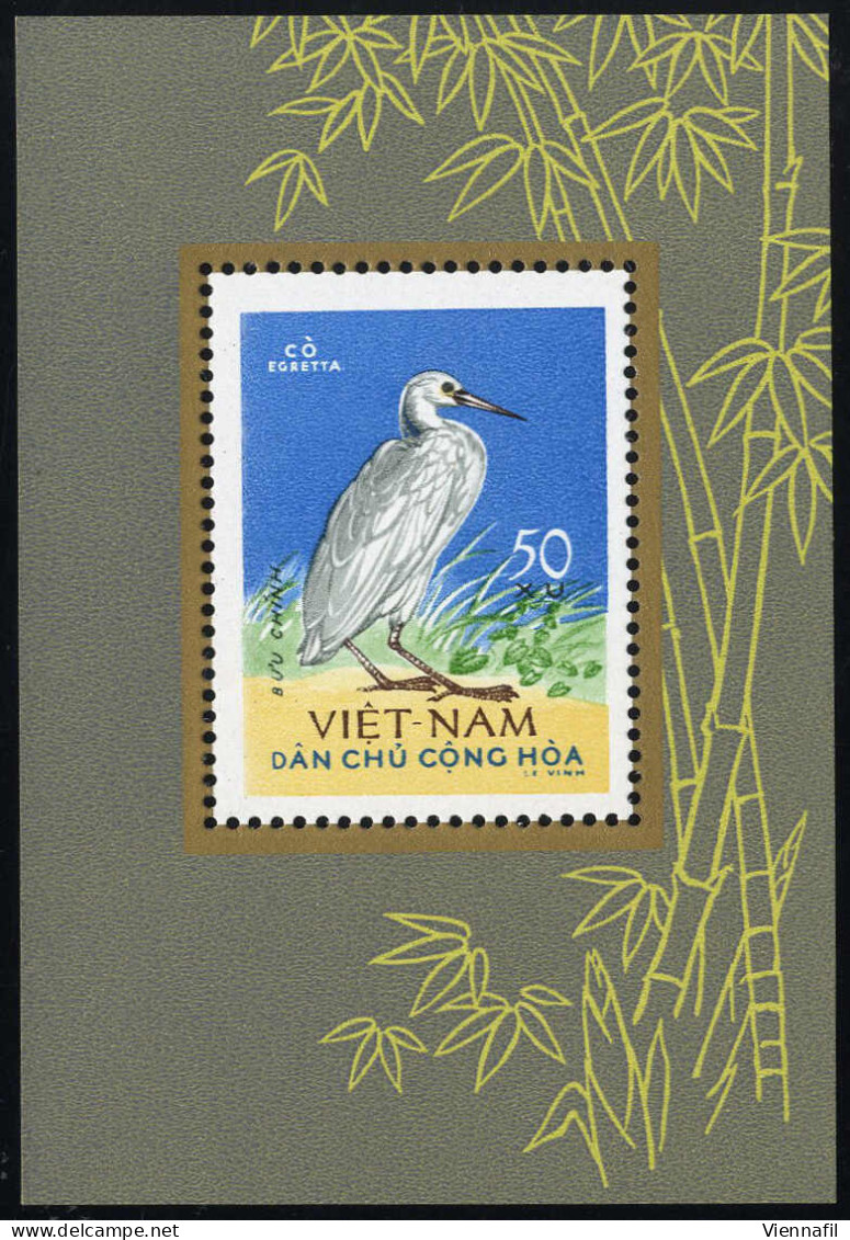 (*) 1963, Vögel, Seidenreiher Block, Ohne Gummi Wie Verausgabt, Mi. Bl 8 - Viêt-Nam