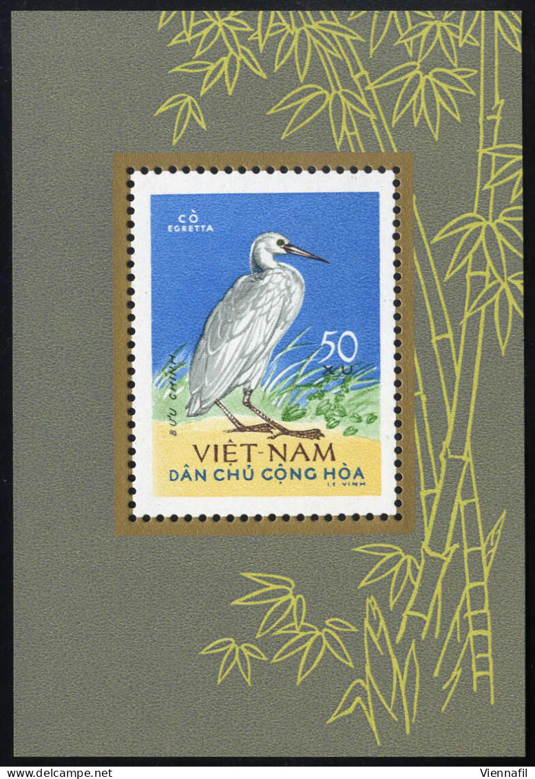 (*) 1963, Vögel, Seidenreiher Block, Ohne Gummi Wie Verausgabt, Mi. Bl 8 - Vietnam