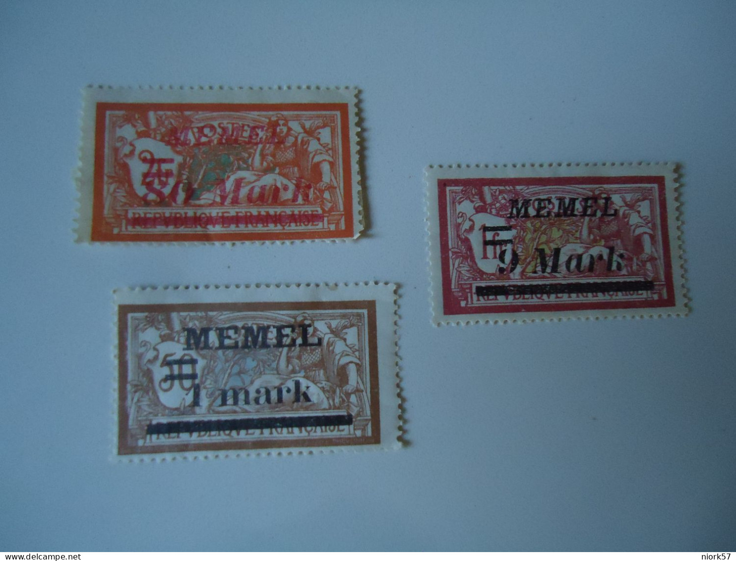 MEMEL FRANCE MLN STAMPS  3 OVEPRINT - Used Stamps
