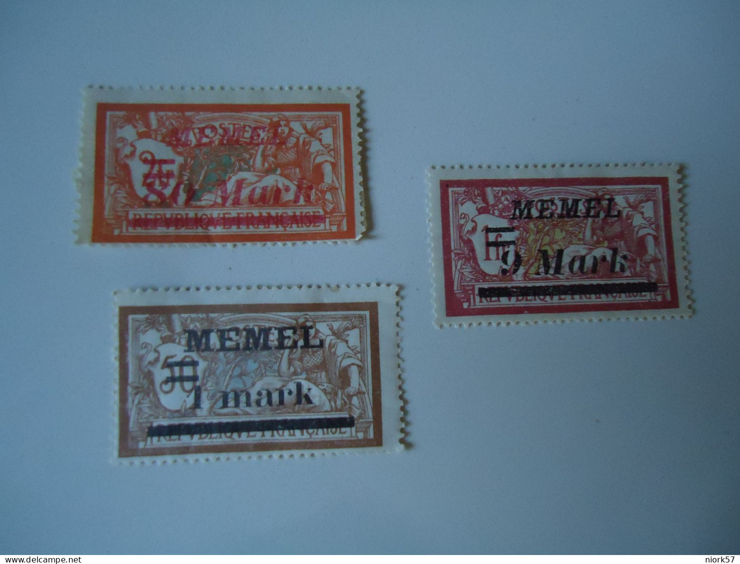 MEMEL FRANCE MLN STAMPS  3 OVEPRINT - Oblitérés