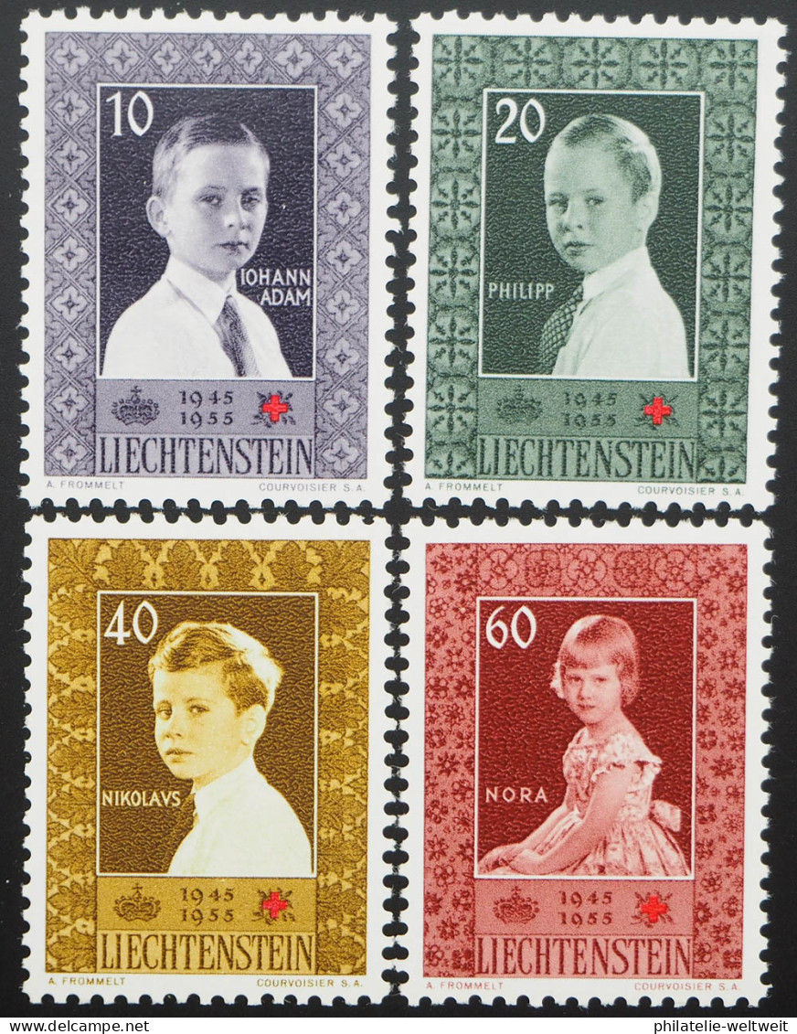 1955 Liechtenstein; Serie Rotes Kreuz, Postfrisch/MNH, MiNr. 338/41, ME 34,- - Sonstige & Ohne Zuordnung