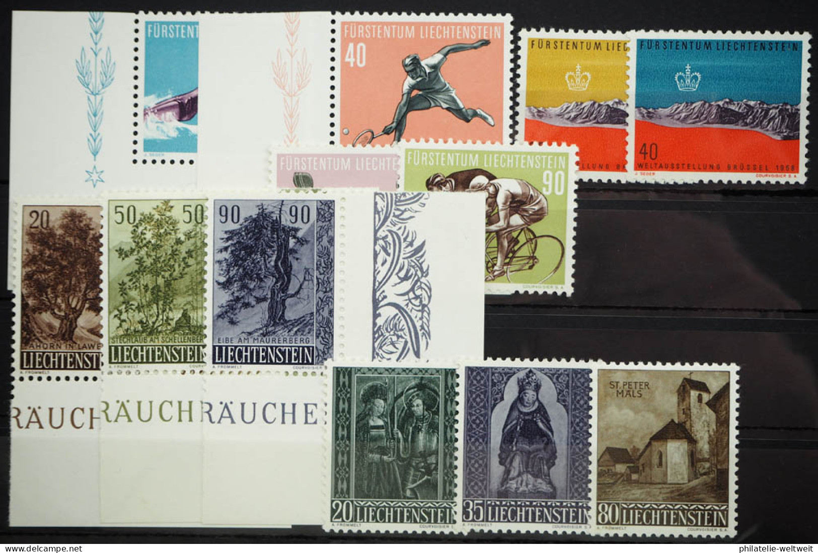 1958 Liechtenstein; Jahrgang In Den Hauptnummern Komplett, **/MNH, ME 77,- - Other & Unclassified