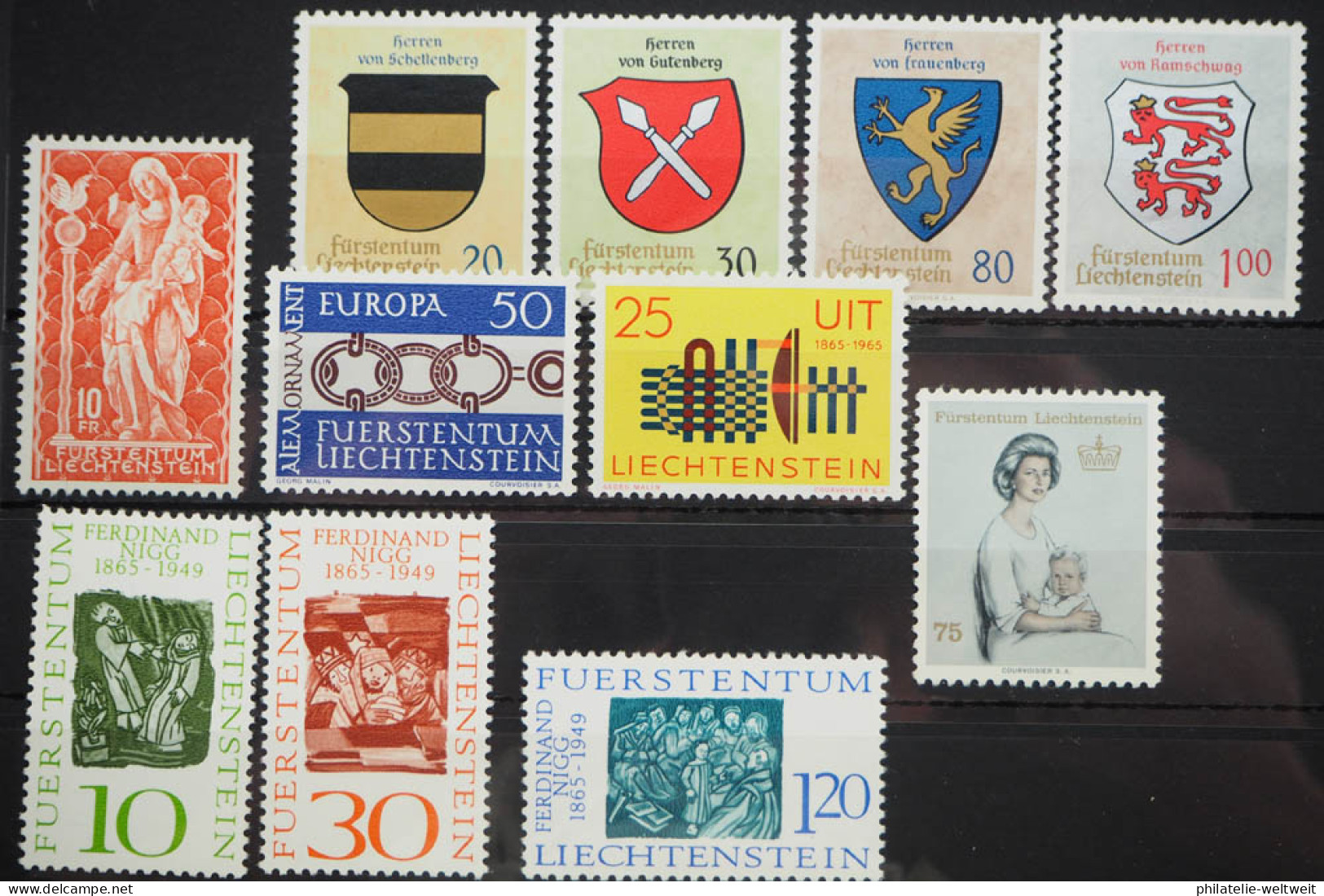 1965 Liechtenstein; Jahrgang In Den Hauptnummern Komplett, **/MNH, ME 23,- - Sonstige & Ohne Zuordnung