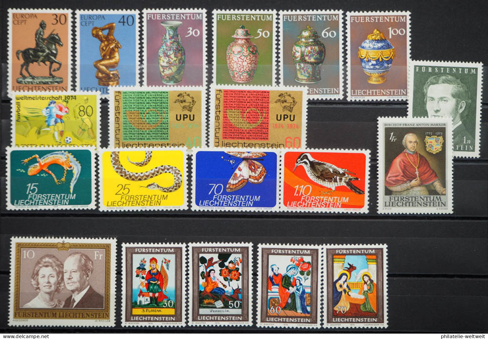 1974 Liechtenstein; Jahrgang In Den HN Komplett, Postfrisch/MNH, ME 37,- - Otros & Sin Clasificación