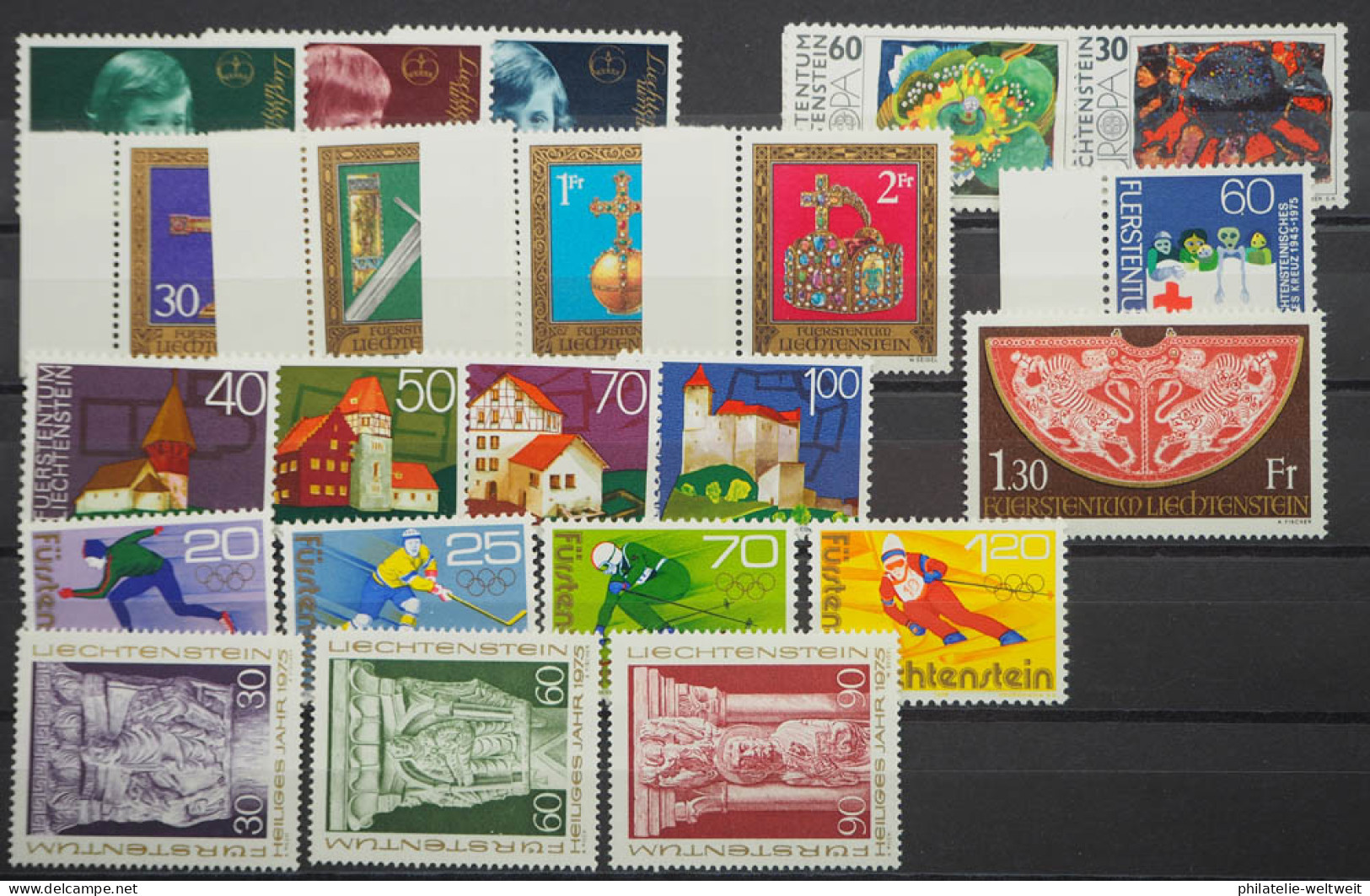 1975 Liechtenstein; Jahrgang In Den HN Komplett, Postfrisch/MNH, ME 30,- - Sonstige & Ohne Zuordnung