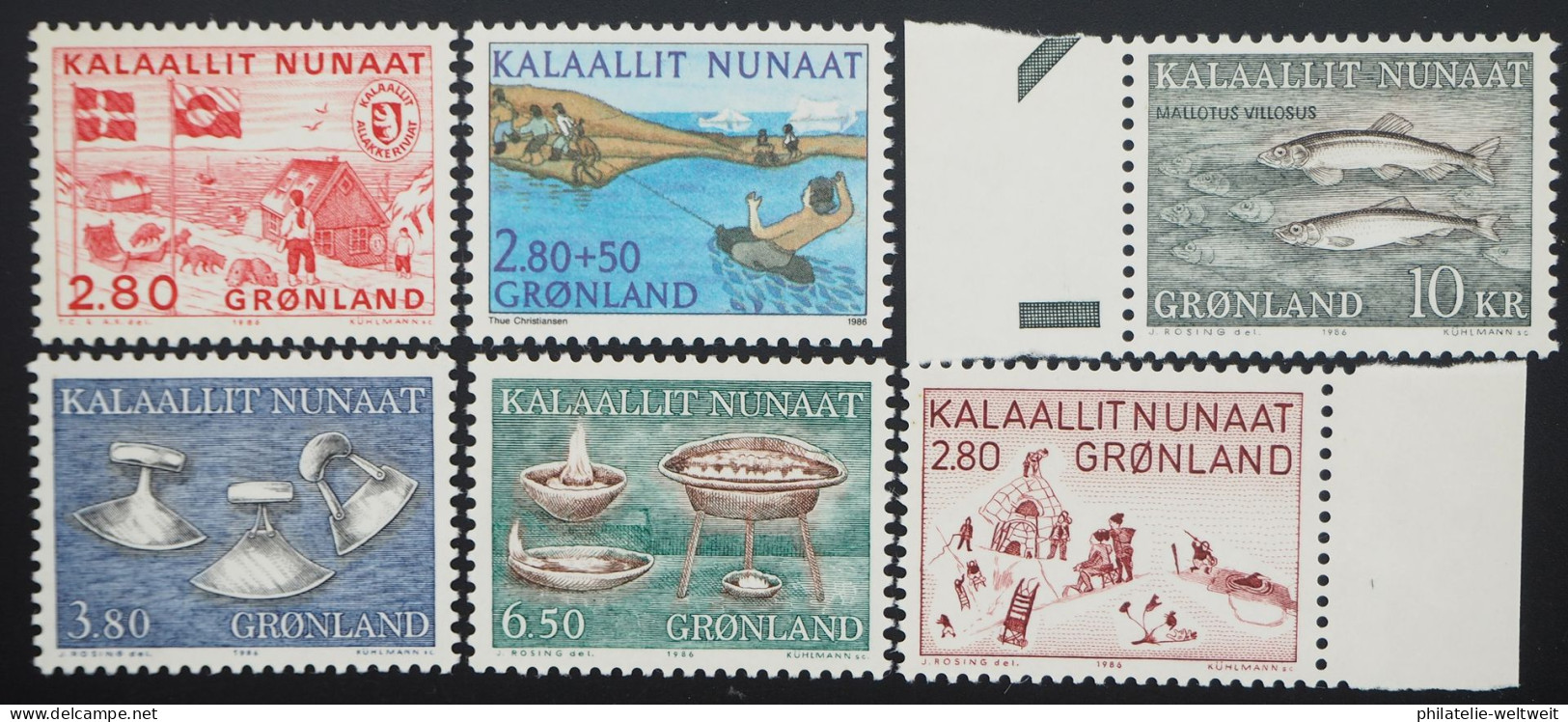 1986 Grönland; In Den Hauptnummern Kompletter Jahrgang, **/MNH, ME 10,- - Altri & Non Classificati