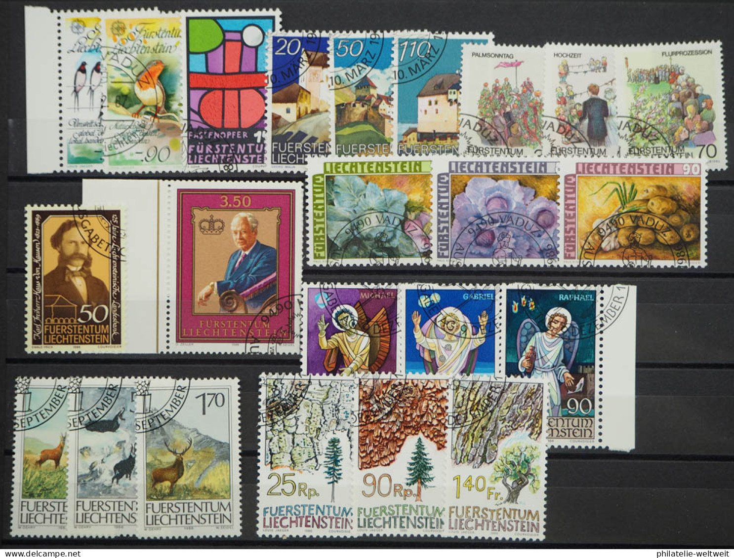 1986 Liechtenstein; Jahrgang In Den HN Komplett, Gestempelt, ME 30,- - Sonstige & Ohne Zuordnung