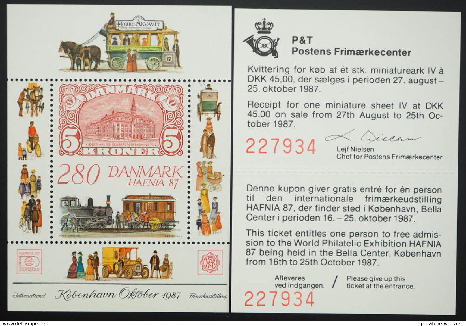 1987 Dänemark; Block Bfm.-Ausstellung, Postfrisch/MNH, Bl. 7, ME 25,- - Sonstige & Ohne Zuordnung