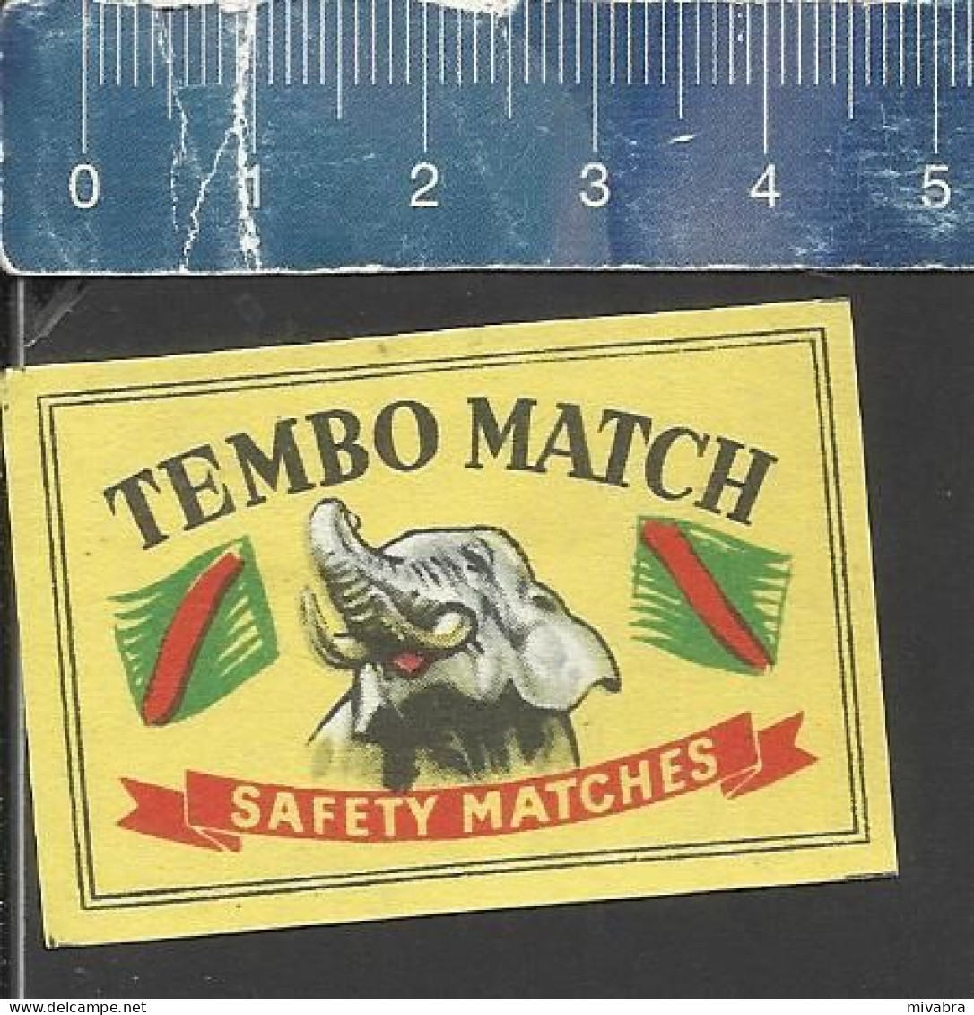 TEMBO MATCH (ELEPHANT ELEFANT OLIFANT JUMBO) - OLD VINTAGE EXPORT MATCHBOX LABEL POLAND - Zündholzschachteletiketten