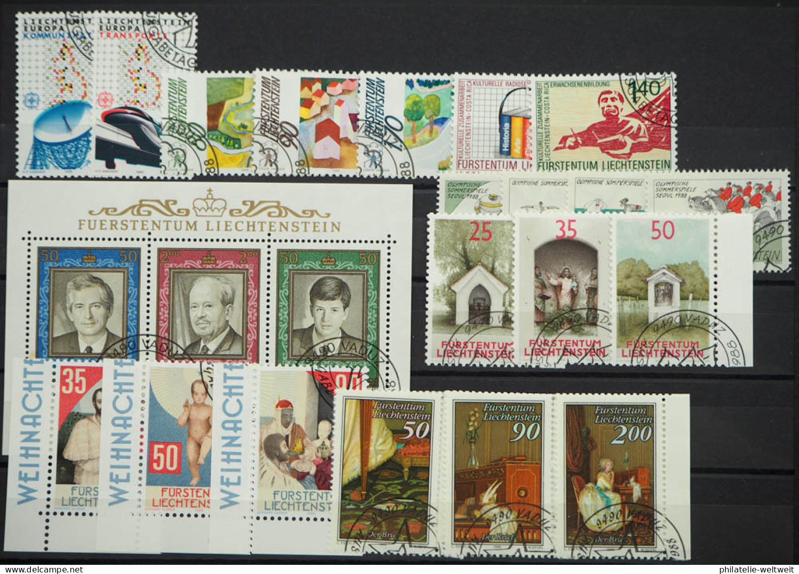 1988 Liechtenstein; Jahrgang In Den HN Komplett, Gestempelt, ME 32,- - Sonstige & Ohne Zuordnung