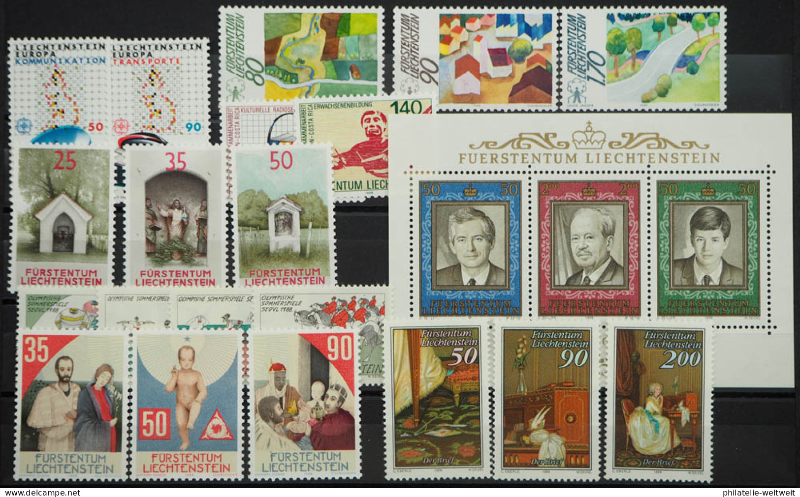 1988 Liechtenstein; Jahrgang In Den HN Komplett, Postfrisch/MNH, ME 35,- - Sonstige & Ohne Zuordnung