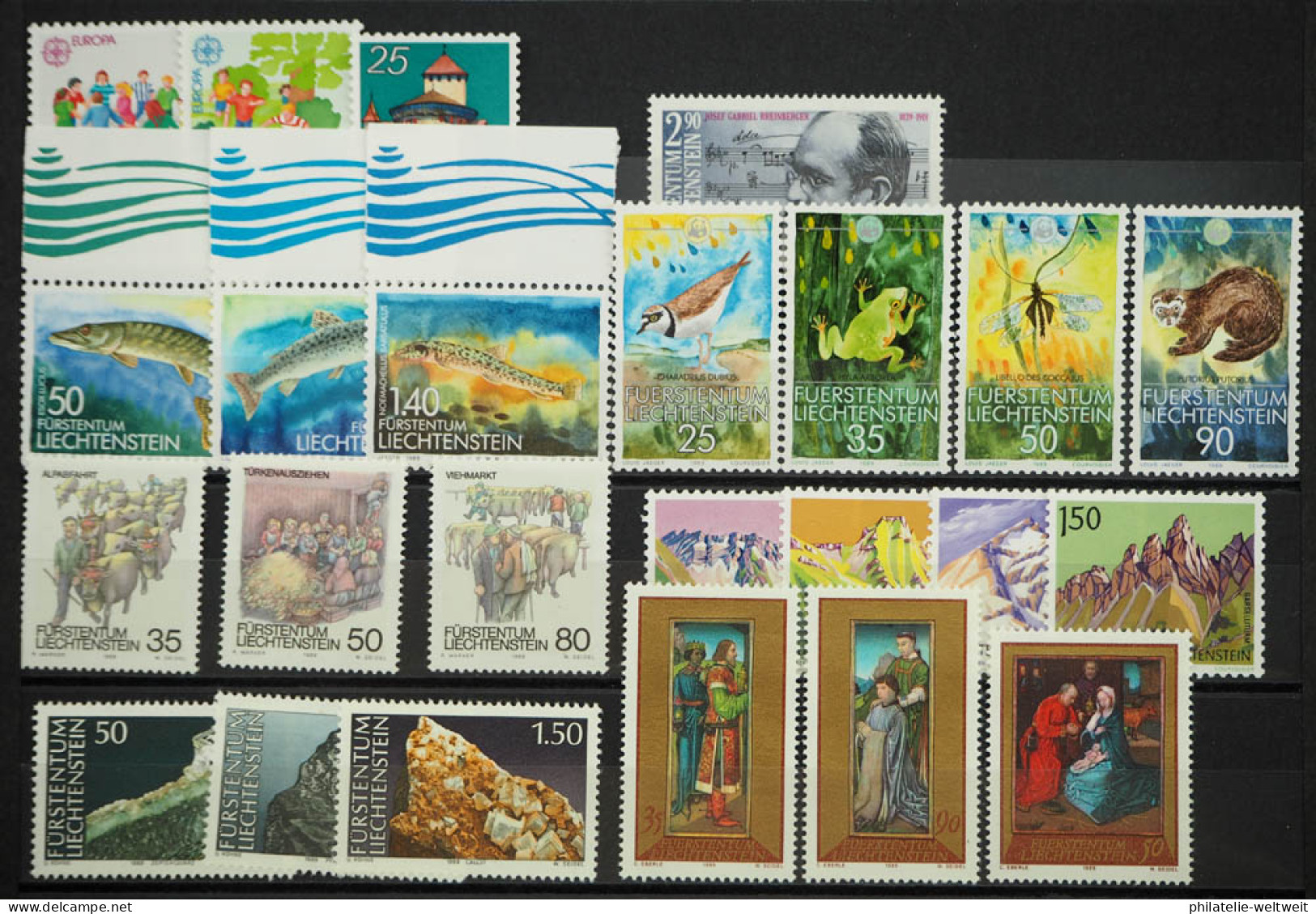 1989 Liechtenstein; Jahrgang In Den HN Komplett, Postfrisch/MNH, ME 36,- - Sonstige & Ohne Zuordnung