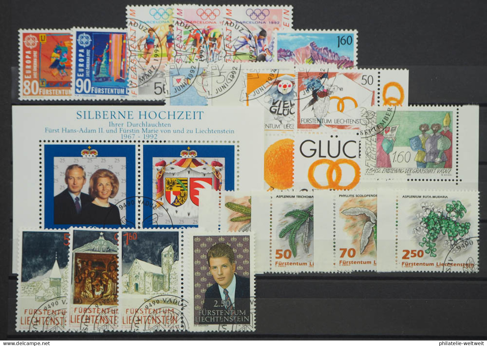 1992 Liechtenstein; Jahrgang In Den HN Komplett, Gestempelt, ME 42,- - Autres & Non Classés